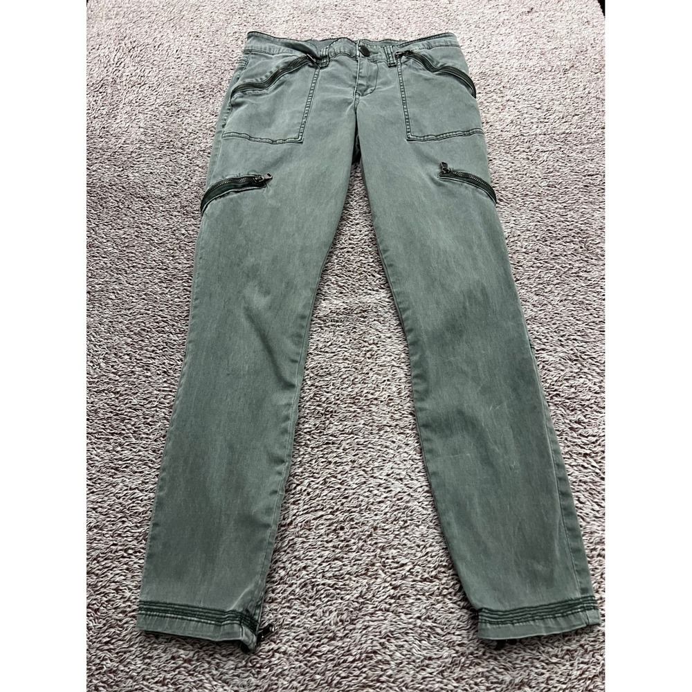BLANKNYC Women's 27 Army Green Moto Skinny Cargo Pants Zipper Utility Biker